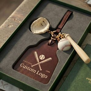 Llavero de Béisbol Personalizado con Logotipo, de Cuero PU, para Bolsos, Regalo Promocional al por Mayor, Marca JR - Product Image 1