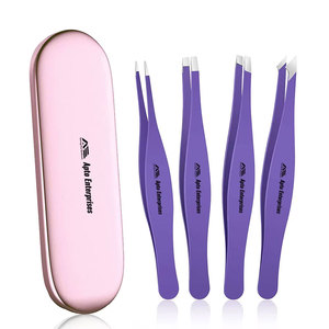 Étui magnétique écologique réutilisable pour salons de beauté, kit de pinces à épiler professionnelles personnalisables en acier inoxydable - Product Image 1