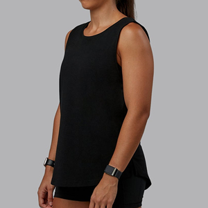 Camisetas sin mangas de punto de alta calidad de poliéster/algodón para mujer, cuello redondo, ajuste holgado, transpirables, para gimnasio y deportes. - Product Image 3