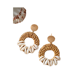 Pendientes colgantes de ratán de Vietnam ecológicos de alta calidad, estilo bohemio único ligero, perfecto para la belleza y el regalo de las mujeres - Product Image 1