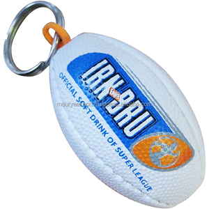 Mini porte-clés ballon de rugby imprimé entièrement personnalisé promotionnel directement de l'usine de fabrication en Inde - Product Image 2