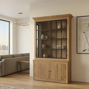 Mueble Consola de Almacenamiento Desy, Ecológico, Duradero, de Madera de Teca Sólida, Acabado Natural, Mueble Contemporáneo para Sala de Estar - Product Image 1