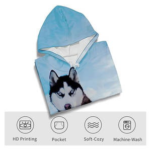 Sweat-shirt à capuche imprimé 3D Husky de Sibérie, motif animalier, pull décontracté, streetwear tendance pour hommes, femmes, adolescents, garçons, filles, confortable - Product Image 3