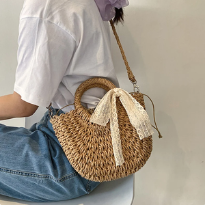 Sac en jonc de mer 100% naturel et écologique pour femmes avec nœud (2 couleurs) | Sac pour femmes, sac en jonc de mer, sac naturel | Sac quotidien pour filles - Product Image 2