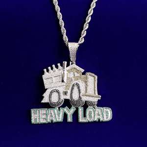 จี้รถบรรทุกหนักเงินแท้ 925 สำหรับผู้ชาย ประดับเพชรโมอิสซาไนต์เต็มตัว ชุบโรเดียม สไตล์ฮิปฮอป ลดราคาพิเศษ - Product Image 5