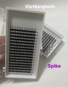 Premade fait à la main épais 16 lignes Volume cils Spike Lash Extensions plateaux de cils personnalisés Logo personnalisé Vietnam cils usine directe - Product Image 4