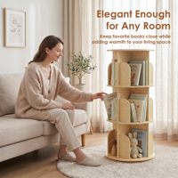 Étagère à livres rotative en bois pour enfants 360 °   Étagère à livres rotative multi-niveaux pour chambre d'enfant et salle de jeux
