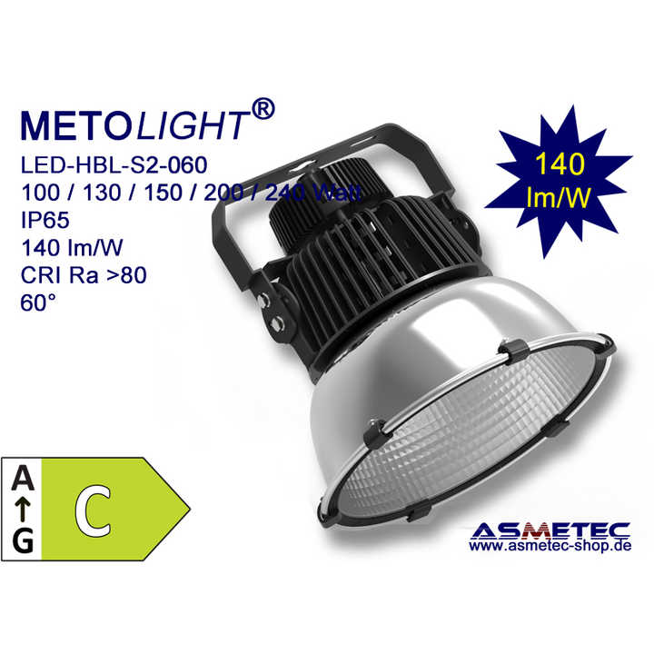 METOLIGHT 80W HBL-S2-080-CW-060 LED Hall Light 11000 lm High Bay Lights with IP65 Protection