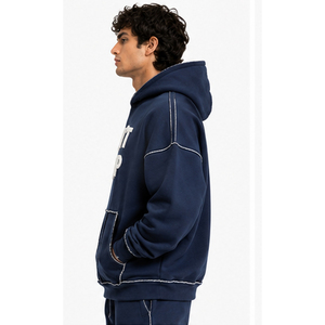 Sweat à capuche personnalisé pour homme, imprimé, manches longues, style streetwear, vêtement d'hiver, en molleton de coton French Terry 450 GSM - Product Image 3