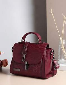 High Quality Genuine <b>Leather</b> Maroon Classic <b>Satchel</b> Durable Handmade Messenger Shoulder Bag Detachable Strap 3L Capacity <b>for</b> - Product Image 4