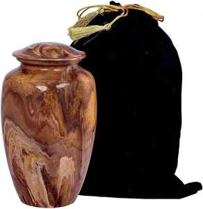 Urnas Metálicas con Textura de Piedra Verde Claro para Cenizas, Elegantes Urnas Conmemorativas para Exhibición en el Hogar - Product Image 5