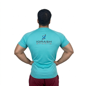 เสื้อรัดกล้ามเนื้อออกกำลังกายแบบแห้งเร็ว พิมพ์โลโก้ได้ตามต้องการ แขนสั้น สำหรับเล่นกีฬา - Product Image 5