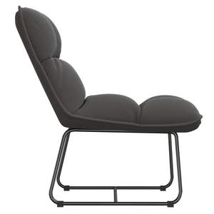 Sillón de terciopelo gris oscuro con estructura metálica para decoración de sala de estar - Product Image 4