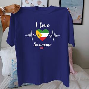 I Love เสื้อยืดผู้หญิงผ้าคอตตอนแท้รูปหัวใจ, เสื้อยืดสวมใส่สบาย - Product Image 4