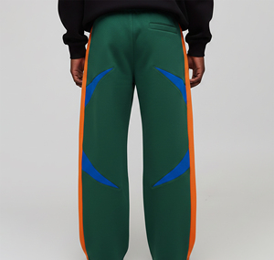 Pantalon décontracté pour homme, style vintage, en lin/coton et tissu laineux, avec cordon de serrage, coupe ample, respirant, mi-lourd, color block, pour l'automne - Product Image 3