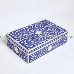 Caja de Joyería Rectangular Moderna Hecha a Mano con Incrustaciones de Madreperla de la Mejor Calidad, con Cierre Magnético |   Artesanías Naturales Premium - Product Image 2