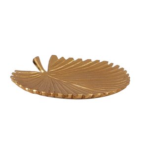 Bandeja Decorativa de Latón con Hojas de Palma Doradas, Plato de Servir Metálico con Acabado Texturizado para Decoración del Hogar y Mesa - Product Image 5