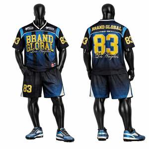 Maillot de football américain unisexe cousu, manches courtes, imprimé, séchage rapide, grandes tailles, personnalisation en gros - Product Image 5