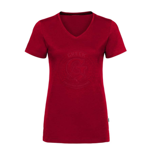 เสื้อยืดผู้หญิงพรีเมียม ผ้าฝ้าย 100% คอวี แขนสั้น ระบายอากาศ แห้งเร็ว พิมพ์ลายดิจิทัล แฟชั่นลำลอง สั่งทำได้ - Product Image 6