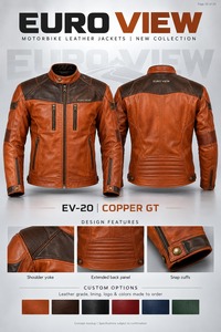 Veste de moto unisexe Euro View en cuir véritable pour l'hiver, respirante, à séchage rapide, doublée de polaire, avec fermeture éclair brodée et fourrure synthétique - Product Image 5