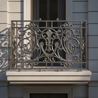 Panneau de balustrade en fer forgé sur mesure, résistant à la rouille, avec main courante décorative à motifs, pour escalier, balcon, extérieur, villa, hôtel, jardin