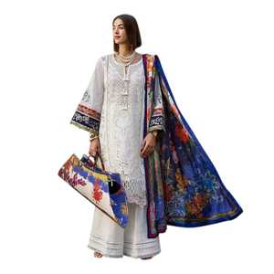 Ensemble tendance en coton pour femme, style indien et pakistanais, collection été, robe décontractée ethnique 3 pièces pour femme - Product Image 1