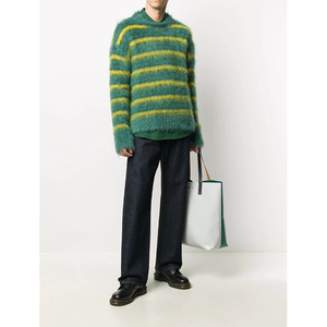 <b>Mens</b> Floral Mohair Knit Sweater Breathable Front Soft Warm Full Sleeve <b>Cardigan</b> Zip Collar Autumn Wear - Product Image 4