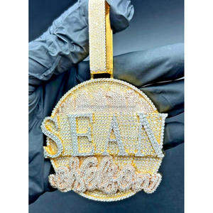 Pendentif de luxe Hip Hop avec nom, diamant de laboratoire, collier bling-bling, bijou pour homme et femme - Product Image 1