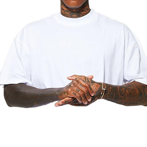 T-shirt pour homme uni à manches courtes, col rond, en coton, vêtements pour homme, haute qualité, streetwear décontracté d'été, t-shirts pour homme en gros - Product Image 4