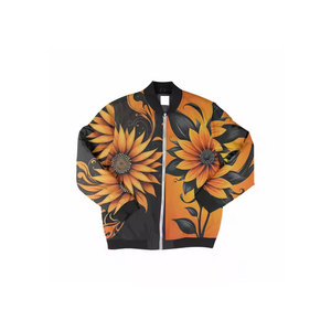 High Quality <b>Men's</b> Denim <b>Varsity</b> <b>Jacket</b> Stand Collar Customizable <b>Bomber</b> Design Print Private Label Wholesale Waterproof <b>Jacket</b> - Product Image 1