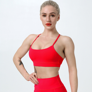 Premium Women's Red High Support Breathable Lace Sports Bra with Seamless Back Straps for Gym Fitness Workout Breathable - Product Image 5
