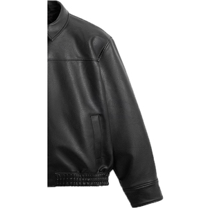 100% Leather Hot Premium Quality Winter <b>Jacket</b> for Men Front Logo Zipper Closure Waterproof Windproof Wool <b>Lined</b> Reversible OEM - Product Image 4