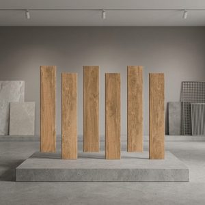 Gray Wood Look Porcelain Plank Tiles 12mm Thick 20x120cm Matt Glazed Finish Antibacterial Heat Insulation for Contemporary - Product Image 3