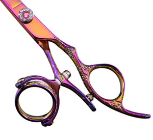 Ciseaux de barbier professionnels à poignée pivotante, manche en plastique, lames en acier inoxydable allemand, pointe acérée, pour droitiers, pour salon de beauté - Product Image 5