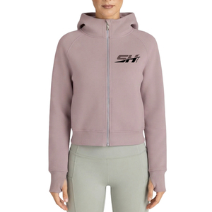 Nouveau style – Sweat à capuche court 100 % coton pour femme – Décontracté, streetwear, épaules tombantes, respirant, écologique, tricoté - Product Image 1