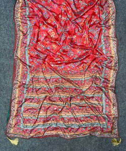 Trending Chinon Silk Digital Print Saree Mirror Handwork Unstitched Blouse ST-0129 85307 Women Party Wedding Wear Indian Fashion - Product Image 3