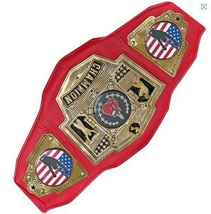 Customizable MMA Boxing Championship <b>Belt</b> Black Gold PU Material Durable Unisex Martial Arts Training Equipment - Product Image 4