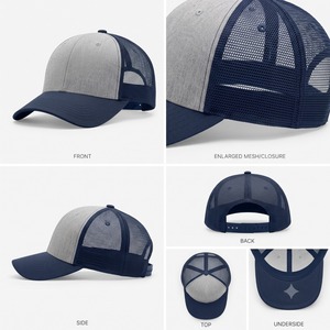 Custom Woven Patch Vintage Trucker <b>Cap</b> Nylon Front Panel Nylon Mesh Back Wholesale OEM Private Label For Summer Outdoor Wear - Product Image 4