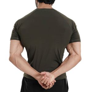 T-shirt d'entraînement sportif à séchage rapide 2026 Coupe classique Vêtement d'été Col rond Couleur unie Écologique Respirant Compressé - Product Image 6