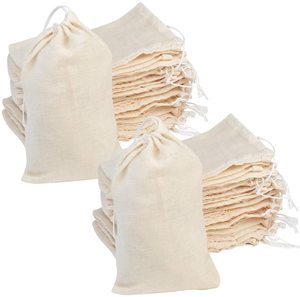 Cotton Muslin <b>Drawstring</b> <b>Bag</b> 4x6inch Plain Eco Friendly Reusable Storage Pouch - Product Image 3
