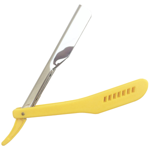 Afeitadora manual plegable de una sola cuchilla con mango de plástico amarillo para hombre, bajo MOQ, para dar forma al cabello, venta al por mayor - Product Image 5