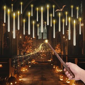 20 Candele Galleggianti con Telecomando, Luce Tremolante Calda, Candele Magiche Sospese con Timer per Halloween - Product Image 1