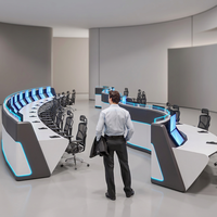 Console de salle de contrôle électrique, poste de travail, bureau d'opérateur industriel, console de salle de commande, mobilier sur mesure