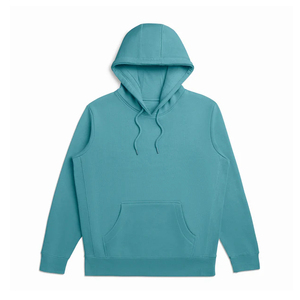 Conjunto de Sudadera con Capucha para Hombre, Color Verde Azulado, Corte Regular, Algodón, Felpa Francesa, Color Sólido, con Bolsillo, Estilo Casual para Otoño - Product Image 3