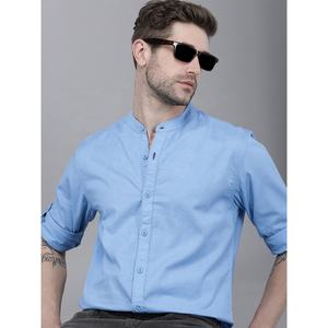 Camisas de manga larga para hombre, camisa de talla grande con botones, Color sólido, 100% algodón, Formal, Logo personalizado - Product Image 6