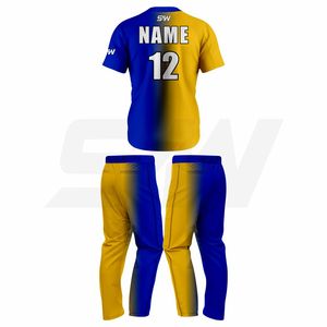 Vente en gros d'uniformes de softball personnalisés, vêtements de sport professionnels, kit de maillot de baseball à 2 boutons, logo personnalisé, uniforme de baseball à étiquette privée - Product Image 2