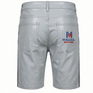 Shorts pour hommes en similicuir de qualité supérieure, style streetwear, cargo, hip-hop, motard, tendance, Maluza Industries - Product Image 3