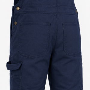 Custom Cotton Twill Bib <b>Overalls</b> for <b>Men</b> Adjustable Buckle Straps Zipper Chest Pocket Durable Factory Workwear - Product Image 5