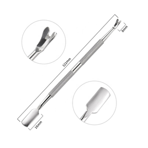 Pousse-cuticules en acier inoxydable de qualité supérieure, outil de manucure et pédicure, instrument de nettoyage des ongles, dissolvant de cuticules, outil de soin des ongles - Product Image 1