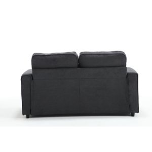 Divano Letto Futon Pieghevole a 3 Posizioni Grigio Scuro, Salvaspazio per Soggiorno - Product Image 2